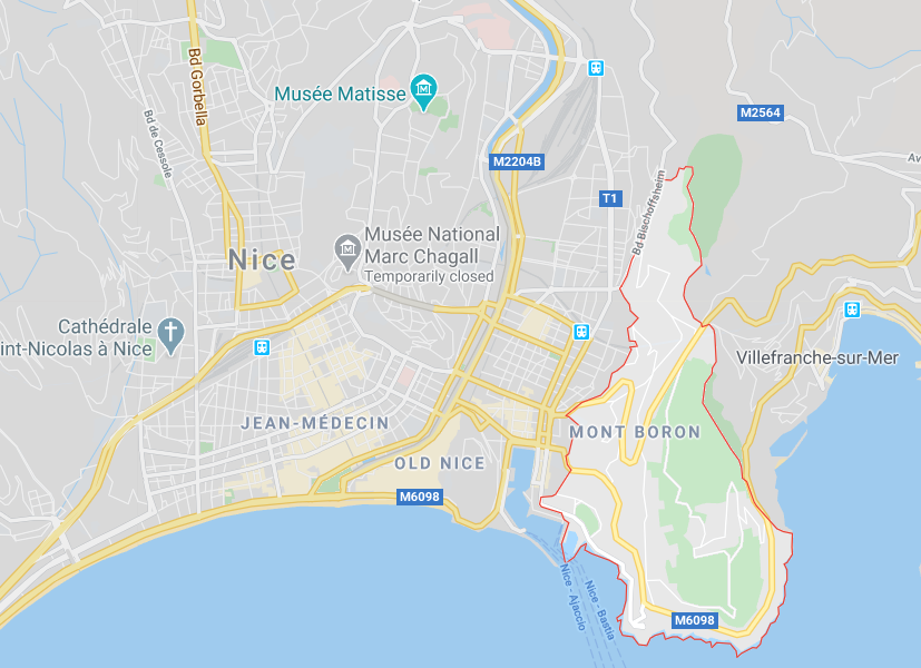 Mont Boron map