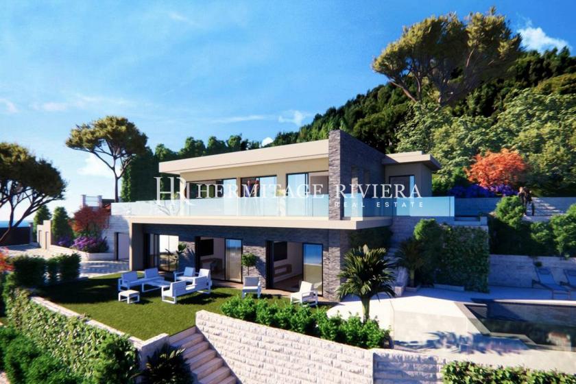 New villa with panoramic sea view
