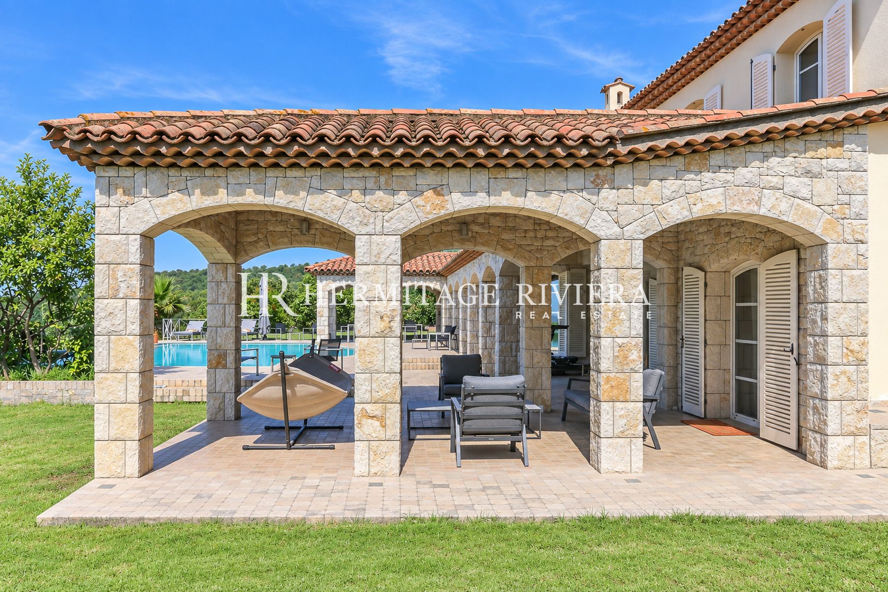 Villa i La Colle-sur-Loup Privat eiendom - Havutsikt - Flat hage - Basseng  (bilde 8)