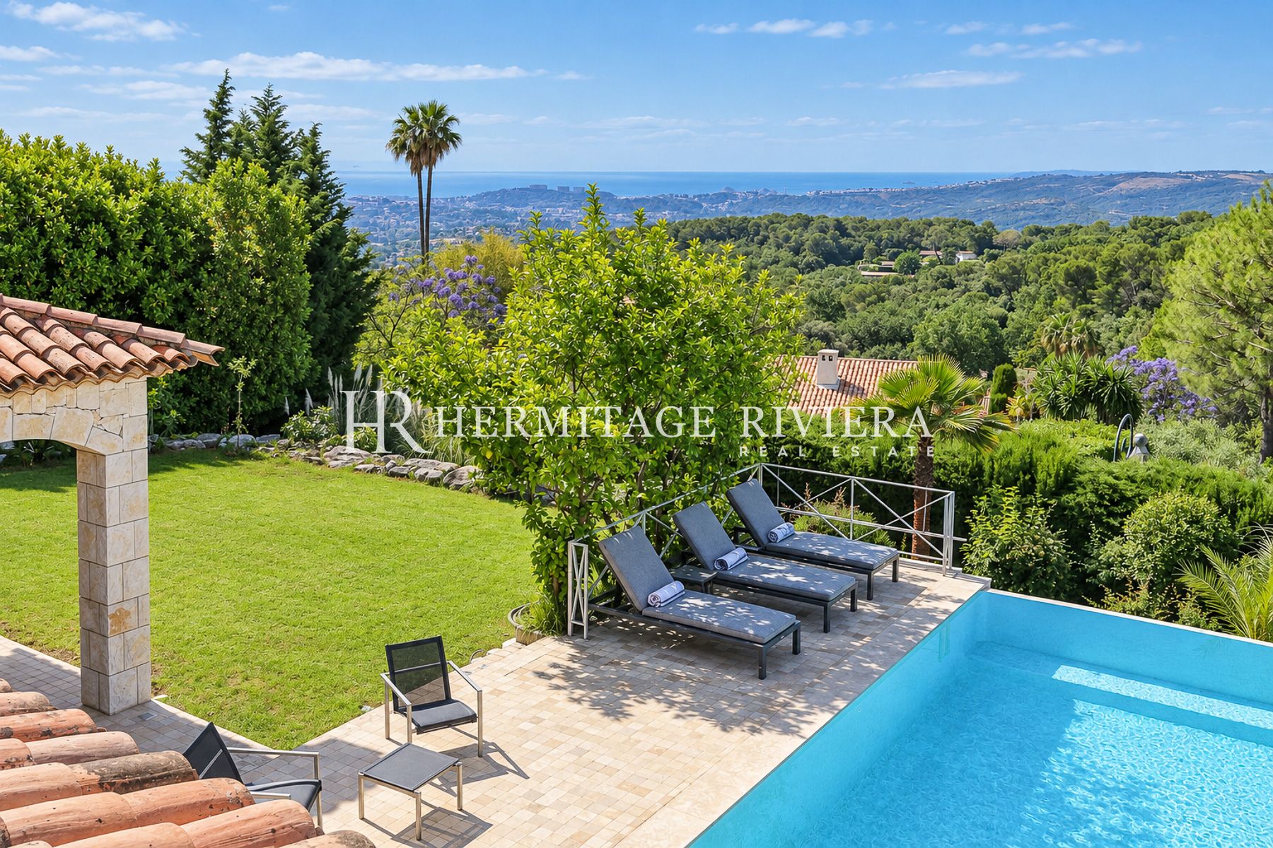 Villa i La Colle-sur-Loup Privat eiendom - Havutsikt - Flat hage - Basseng  (bilde 29)