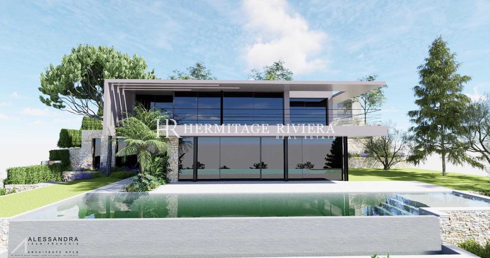 现代别墅项目 - 泳池 - 海景 (图片 8)