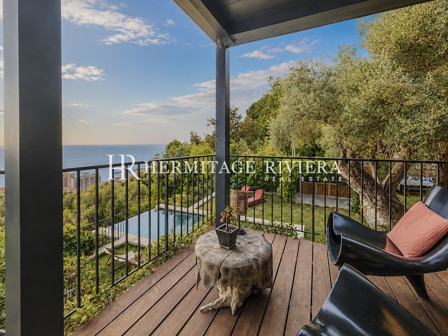 terrasse vue piscine