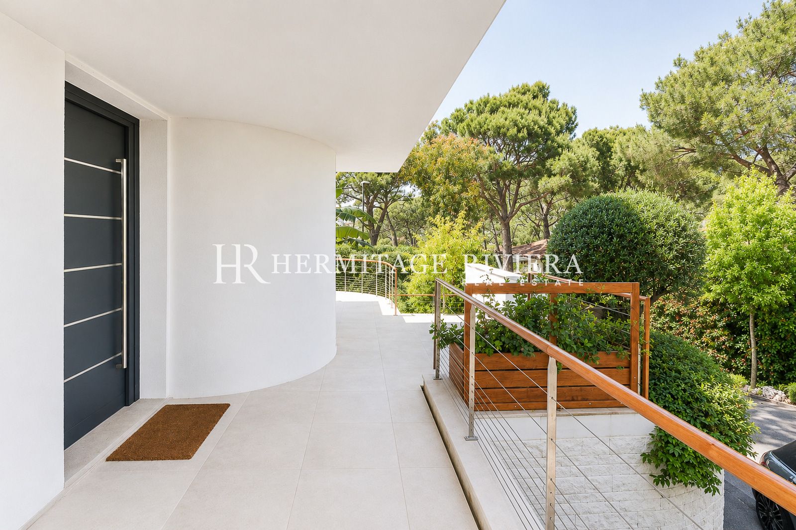 Master bedroom terrace of modern property for rental Cap-Ferrat, close to Passable beach