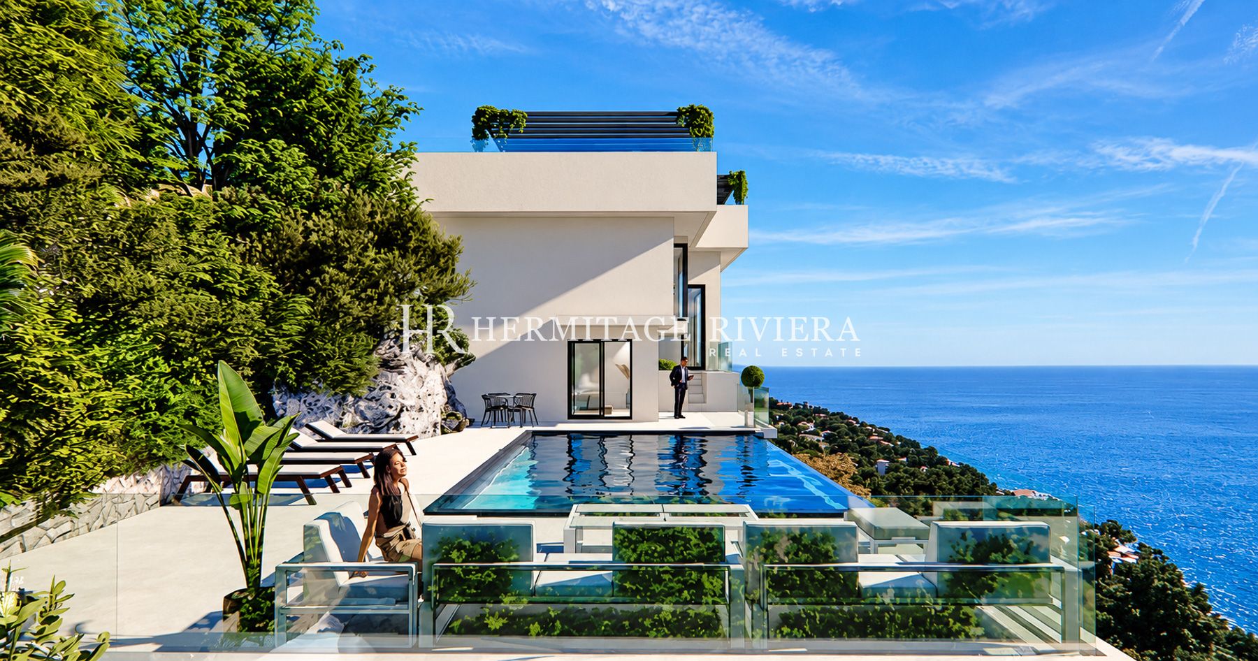 Villa in Roquebrune-Cap-Martin Contemporary Villa To Renovate Pool Monaco View (image 3)