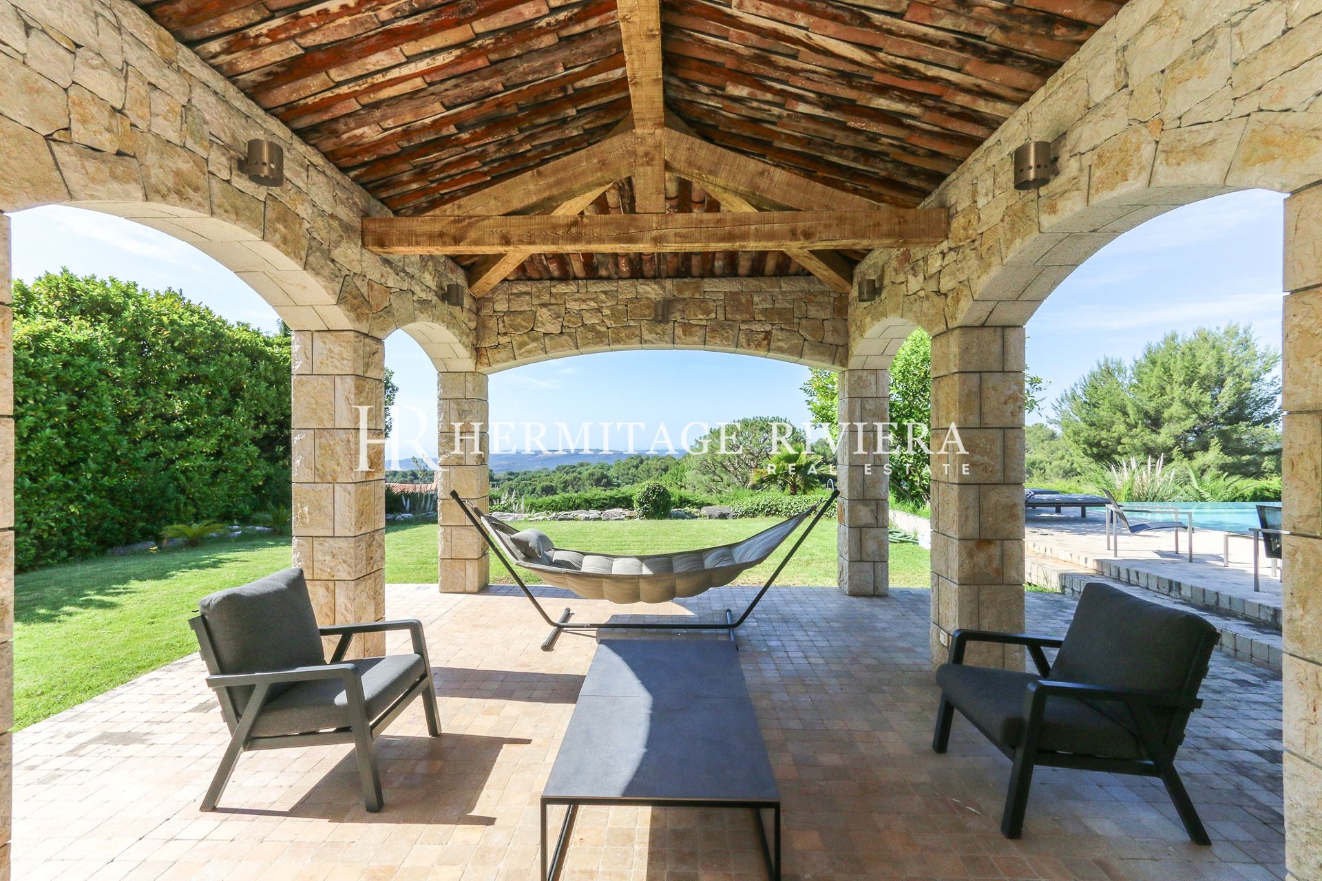 Villa i Saint-Paul-de-Vence Privat ejendom - Havudsigt - Flad have - Pool  (billede 9)