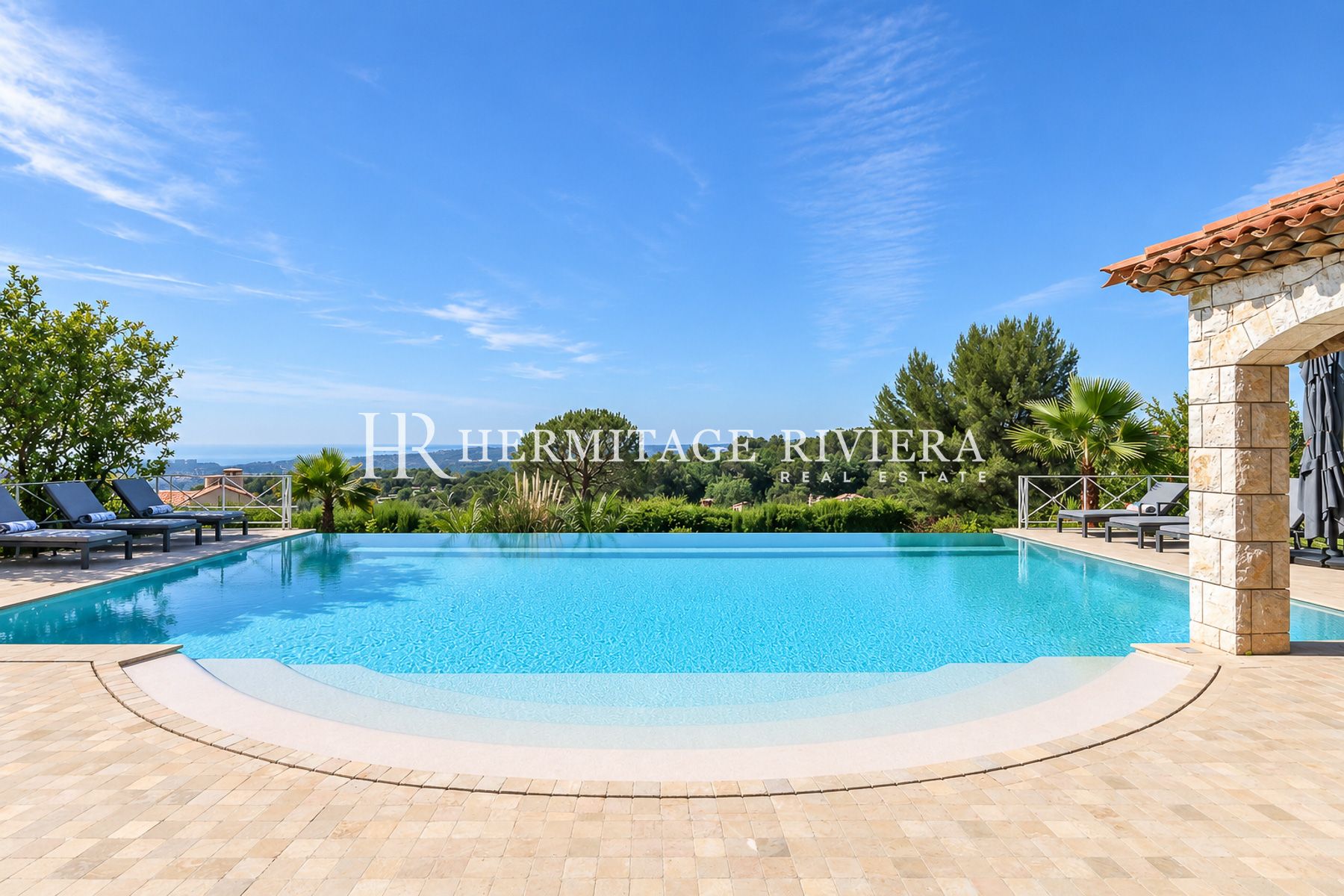 Villa i La Colle-sur-Loup Privat eiendom - Havutsikt - Flat hage - Basseng  (bilde 2)